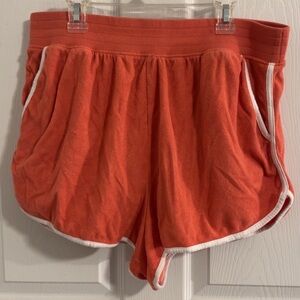 Orange Terry-Cloth Boyfriend Shorts